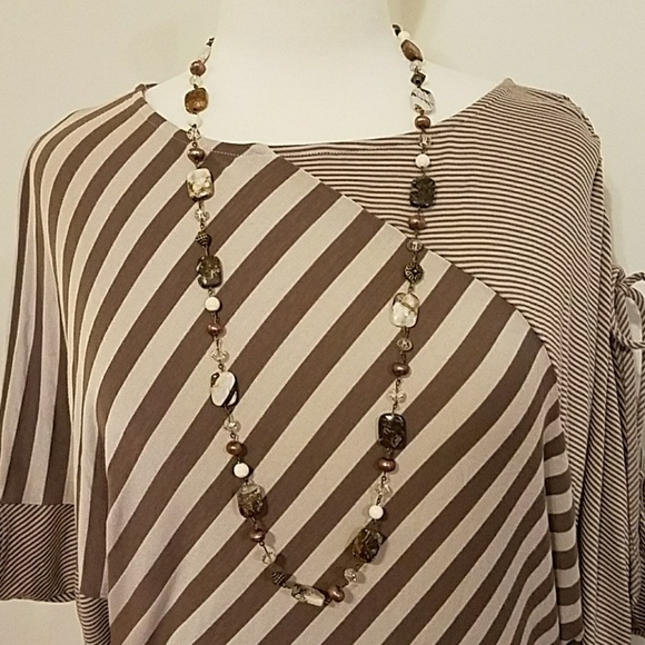 Unique Striped Tunic in Brown & Cream - Picture 7 of 8